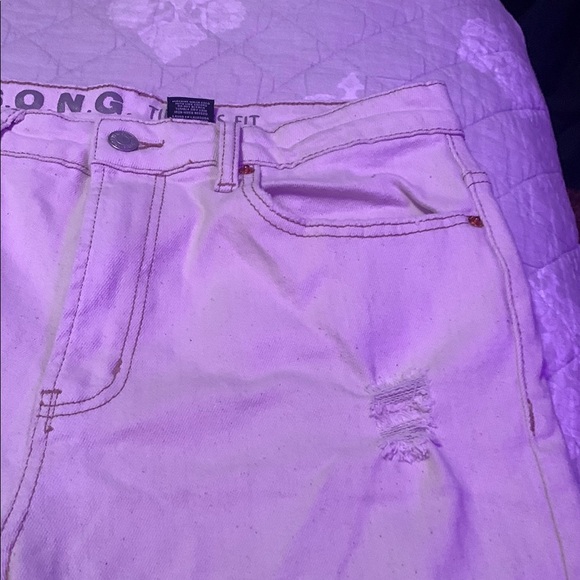 High Rise Pink Distressed Jeans - Picture 5 of 5
